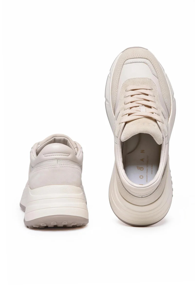 Leather Sneakers - Beige