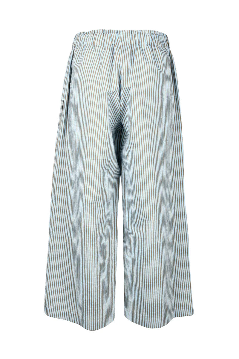 Cotton Blend Trousers with Vertical Stripes