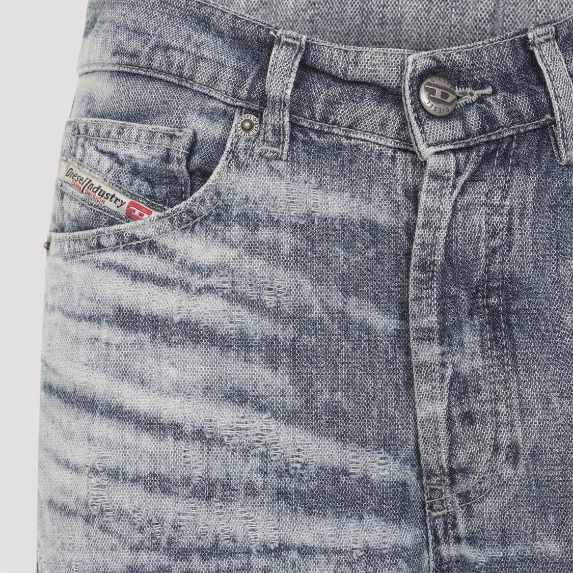 High-Waisted Wide-Leg Jeans With Vintage Acid-Wash Finish