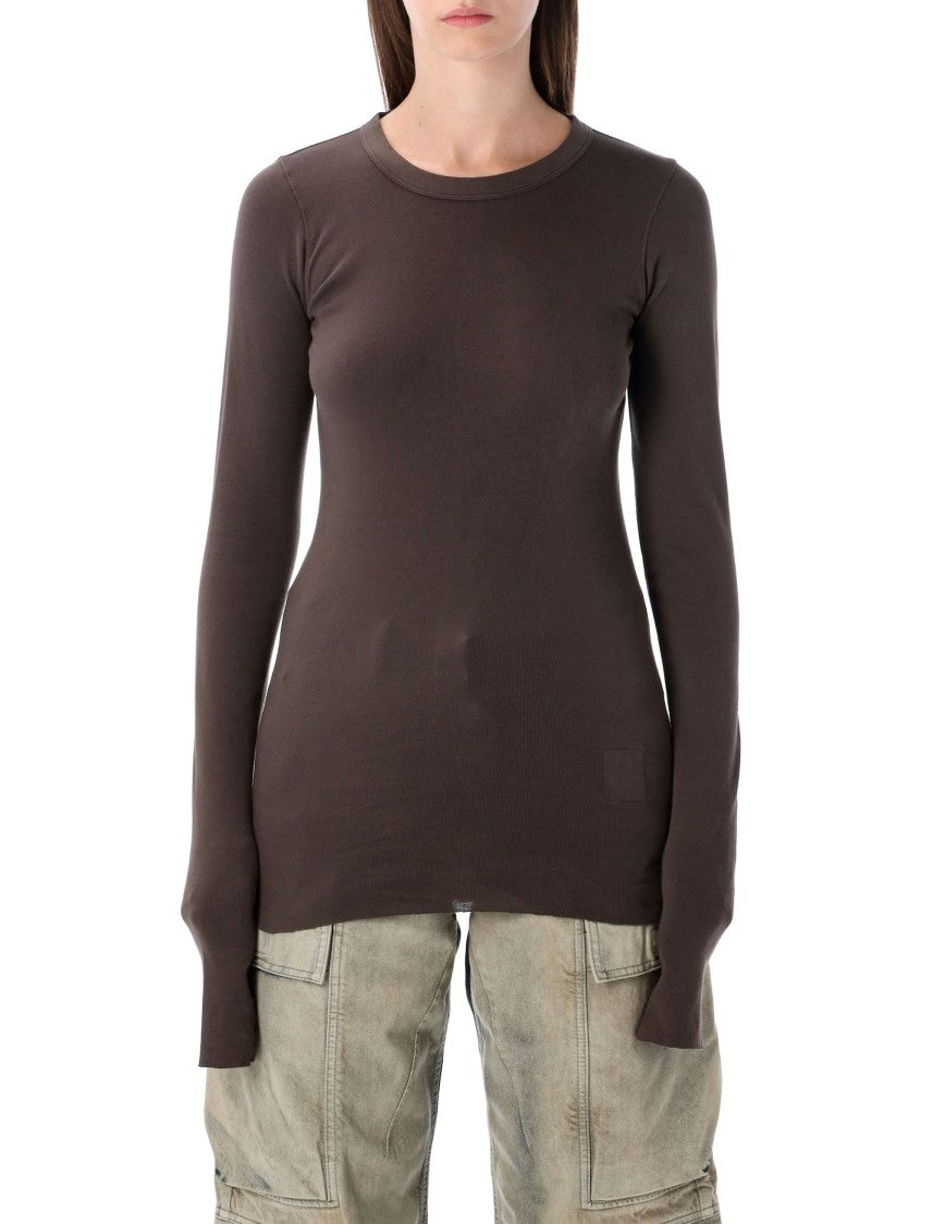 Fitted Long-Sleeve Top With Ribbed Texture