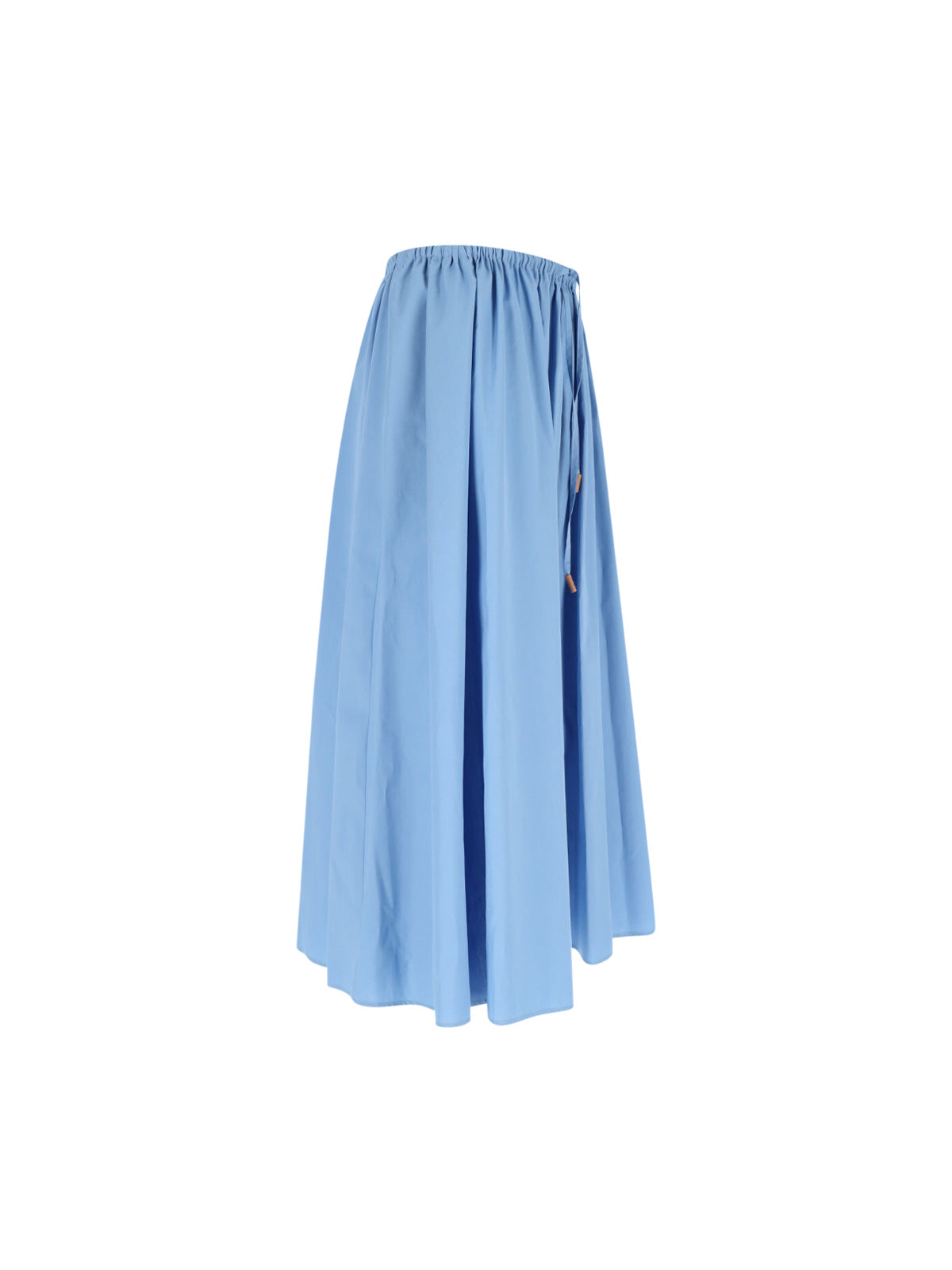 Midi Skirt In Light Blue Cotton