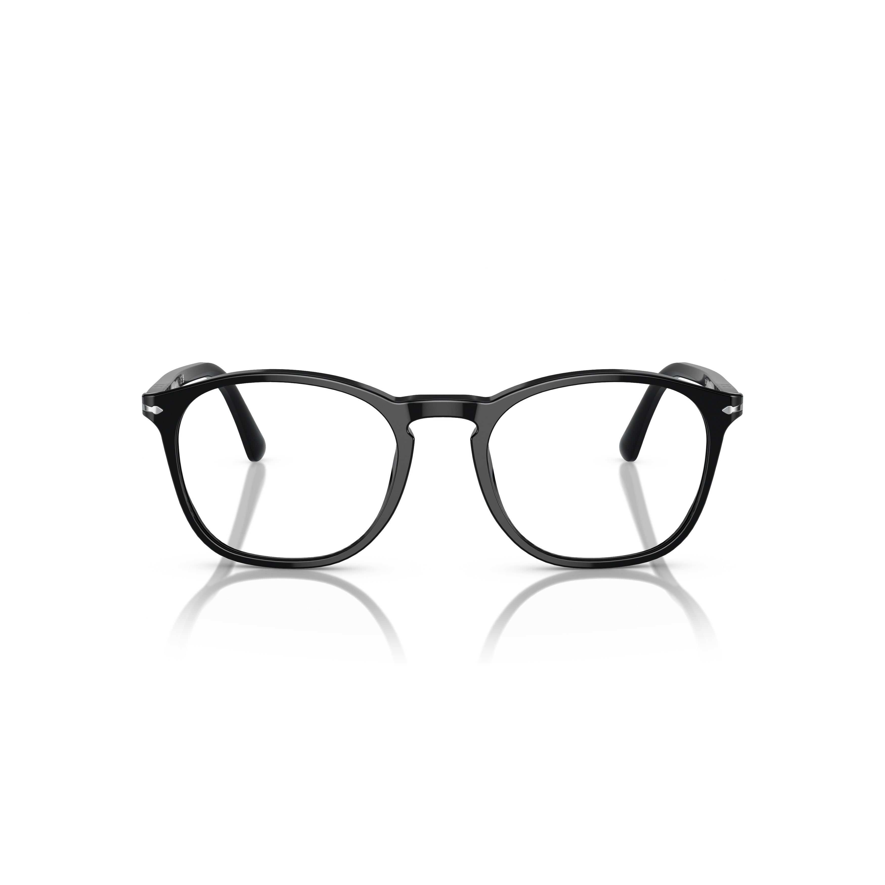 0po3007vm Classic Round Frame Acetate Sunglasses with Silver Accents