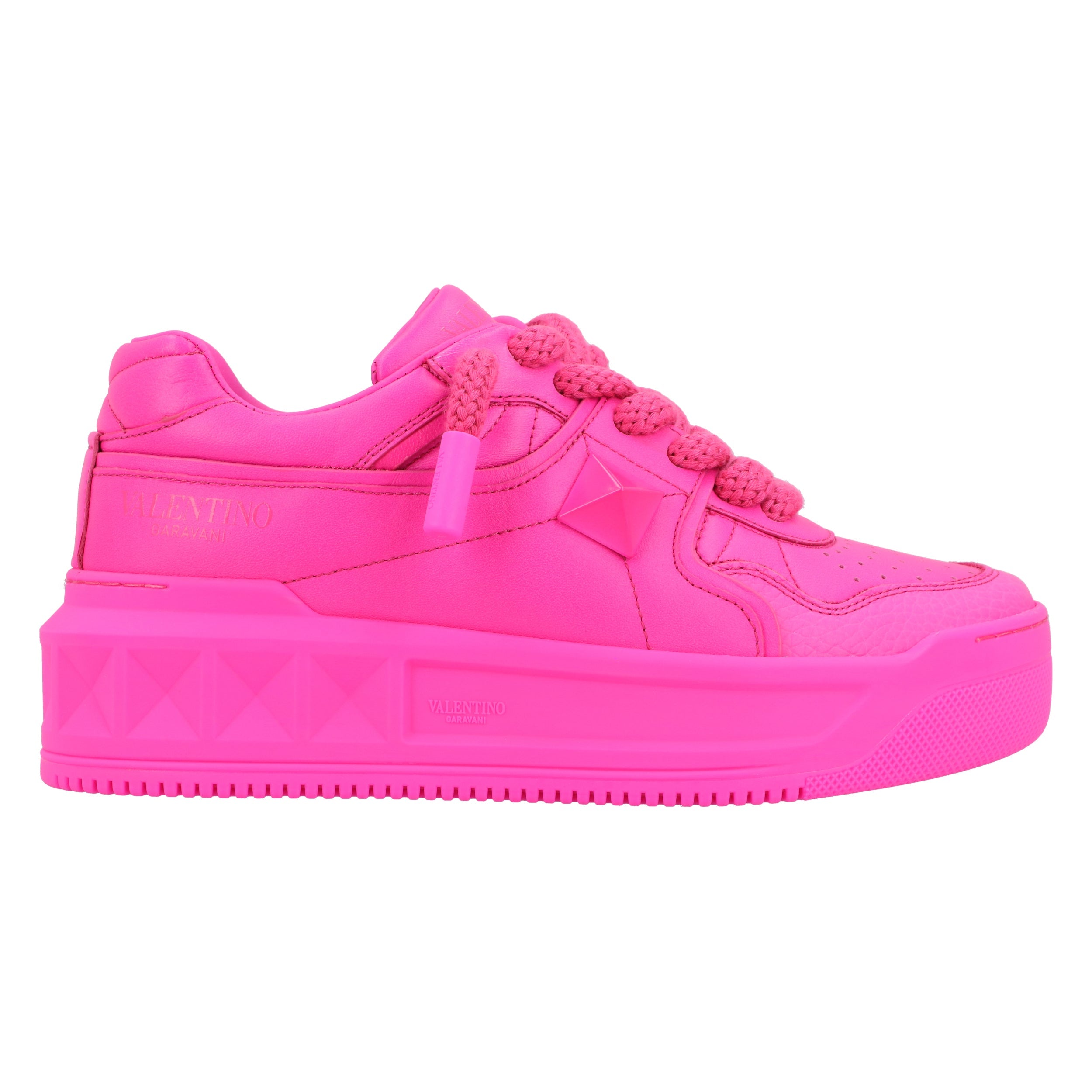 Pink One Stud Xl Leather Sneakers
