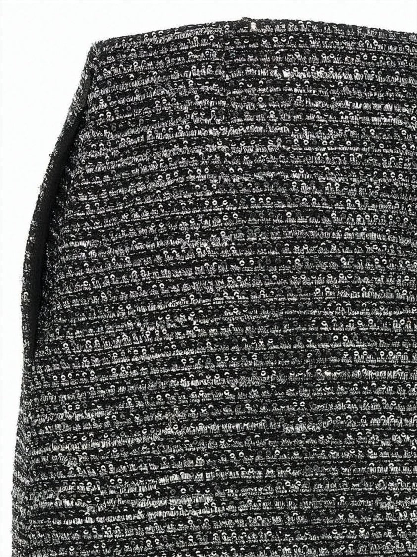 Textured Black Mini Skirt