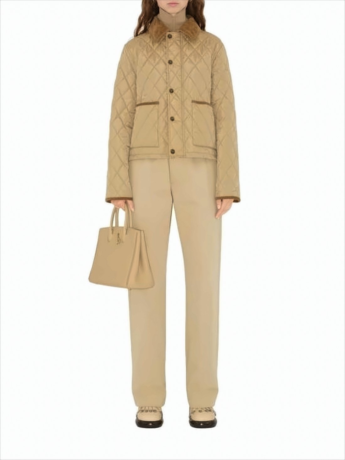 Cropped Quilted Nylon Jacket