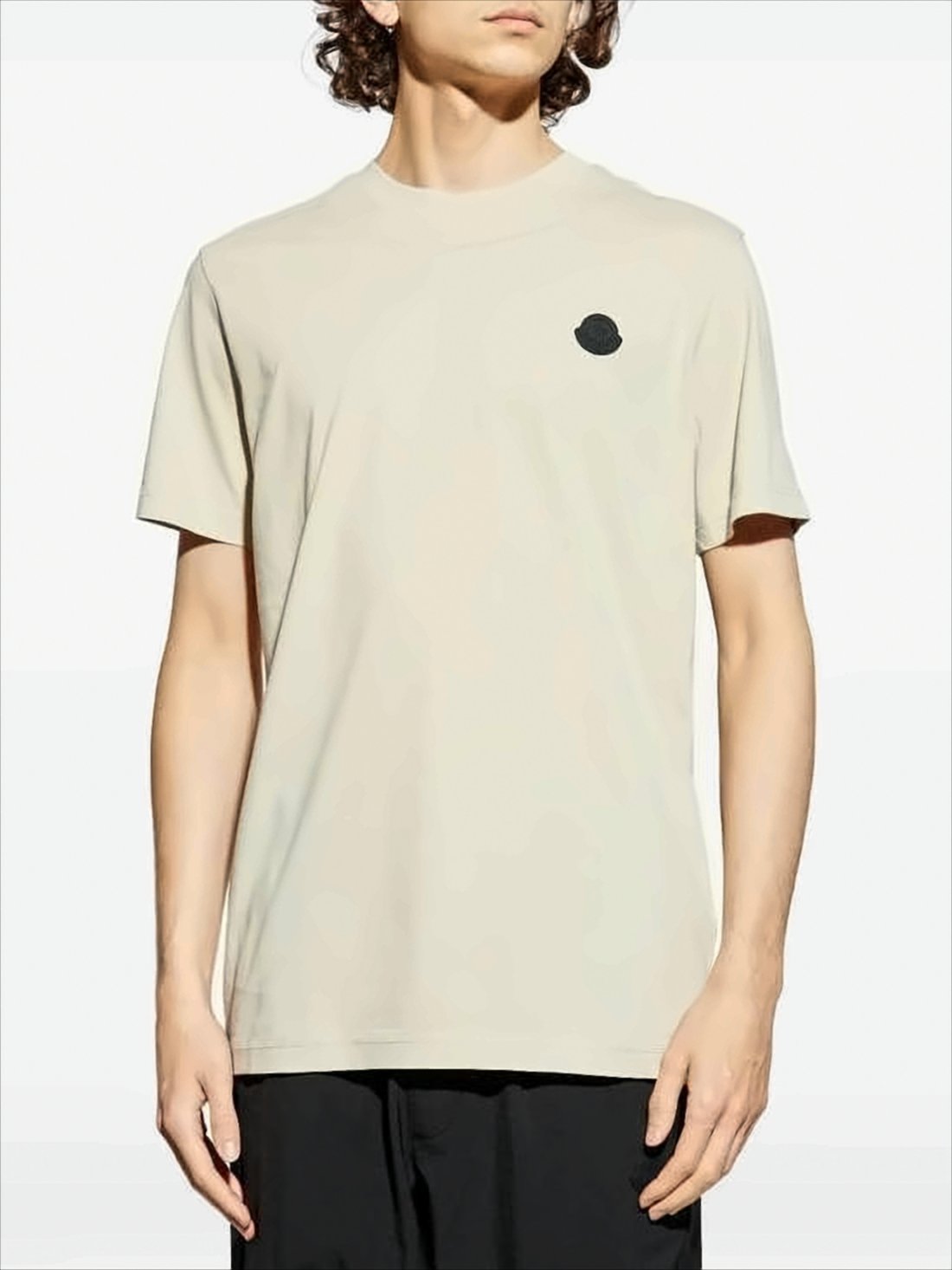 Cotton T-Shirt with Moncler Logo Patch