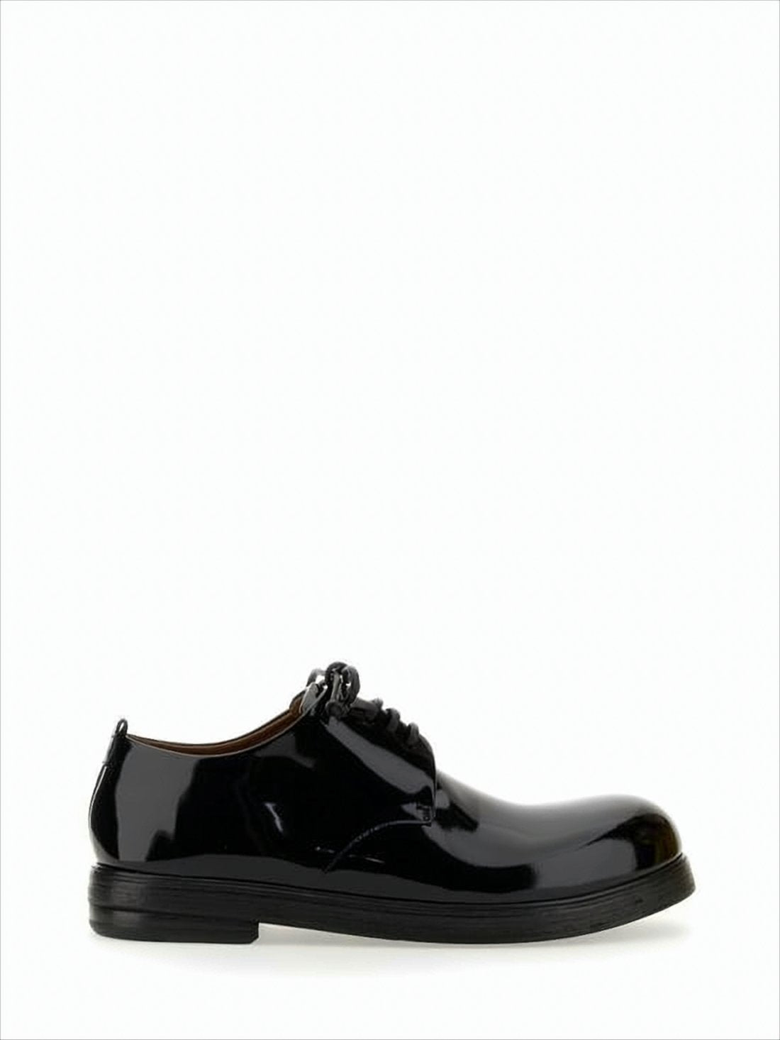 Glossy Black Lace-Up Dress Shoes