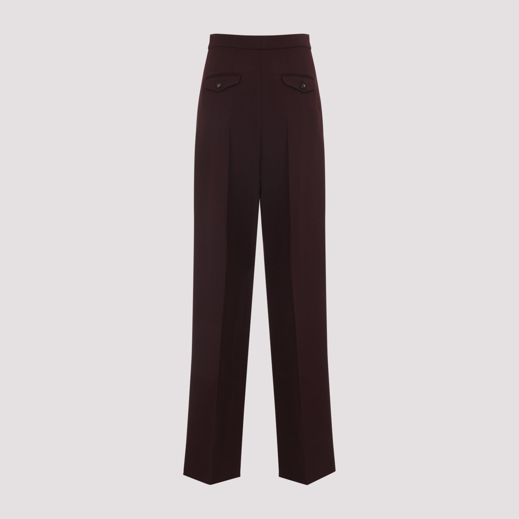 Tailored High-Waist Trousers With Buttoned Flap Pockets