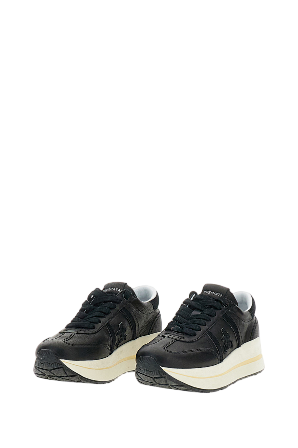 Black Bethcoin Leather Platform Sneakers