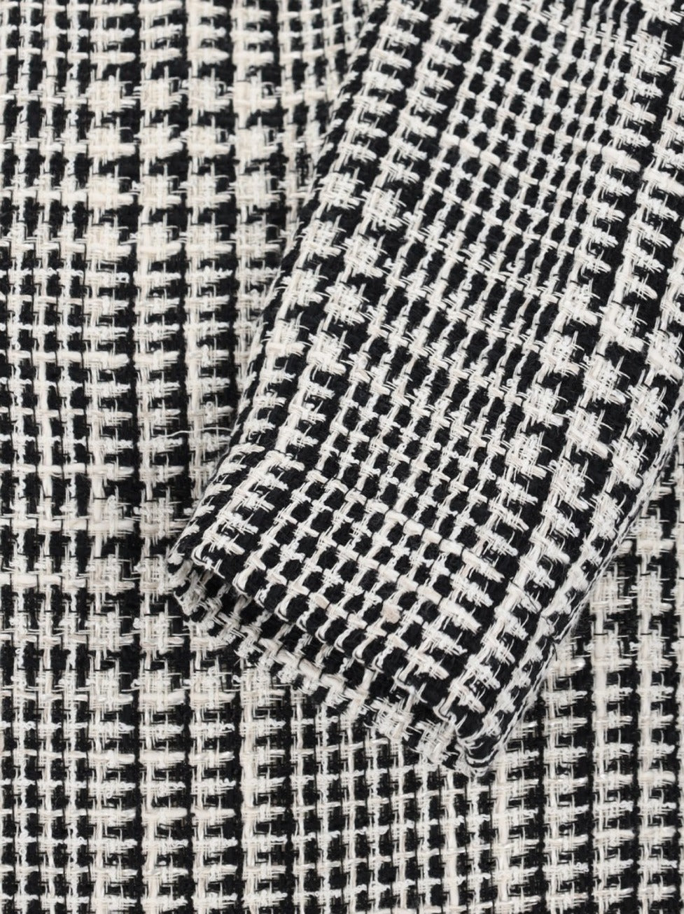 Houndstooth Midi Dress – White