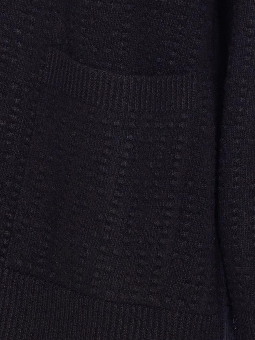 Textured Knit Sweater With Deep V-Neckline