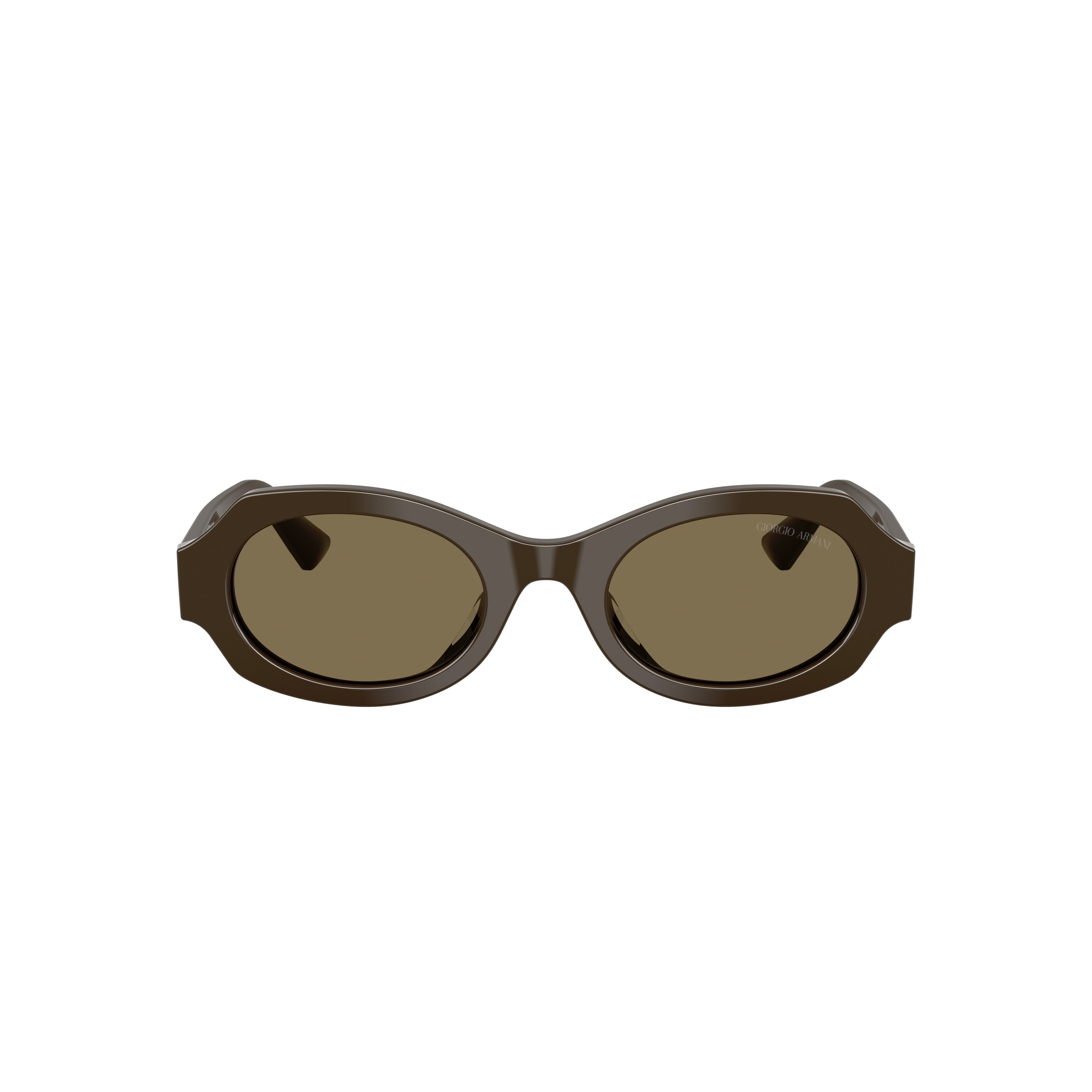 0ar8245hu Oval-Frame Brown Acetate Sunglasses with Geometric Detail