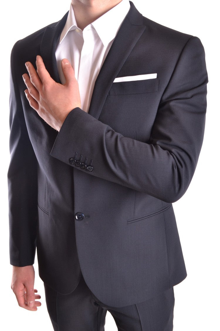 Tailored Dark Blue Jacket With Notch Lapels