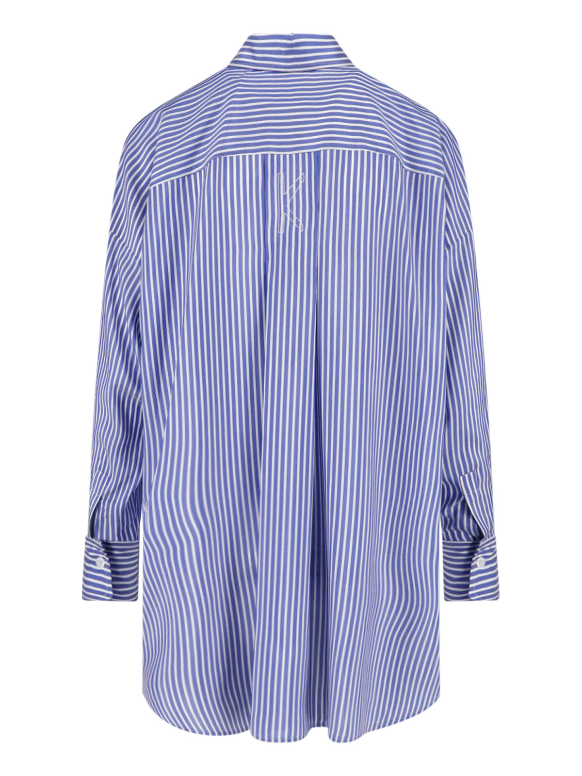 Blue Silk Striped Classic Collar Shirt