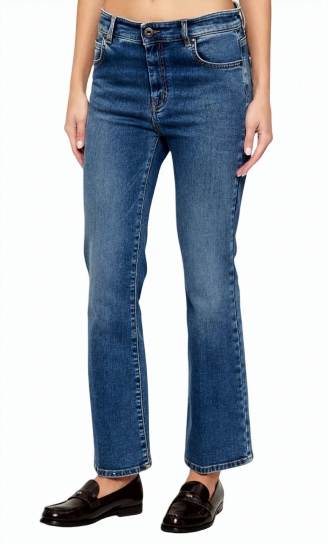 Stretch Cotton Cropped Denim Jeans