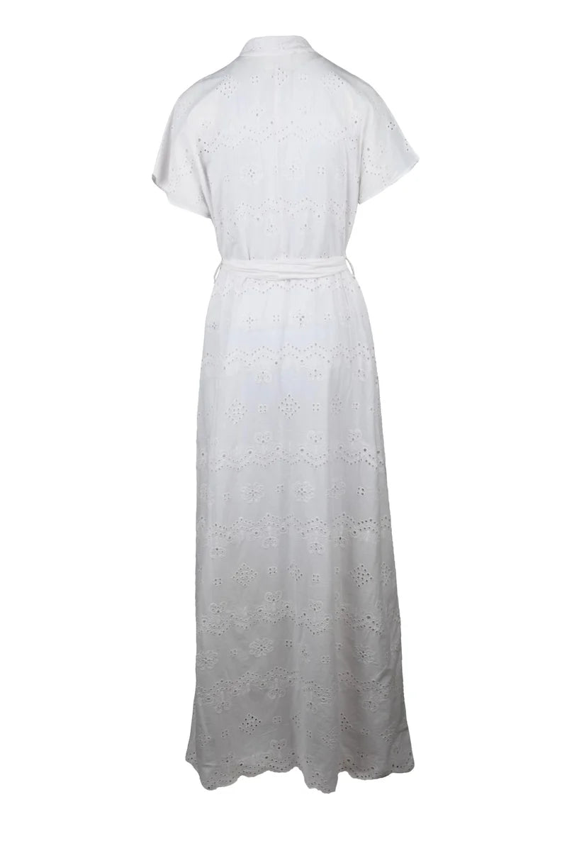 Midi-Length Broderie Anglaise Dress