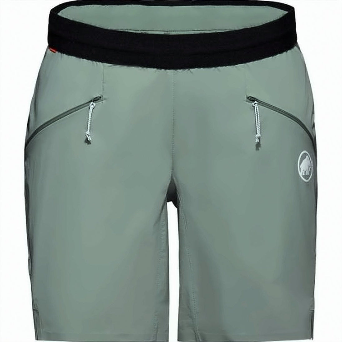 Green Shorts with Contrast Waistband
