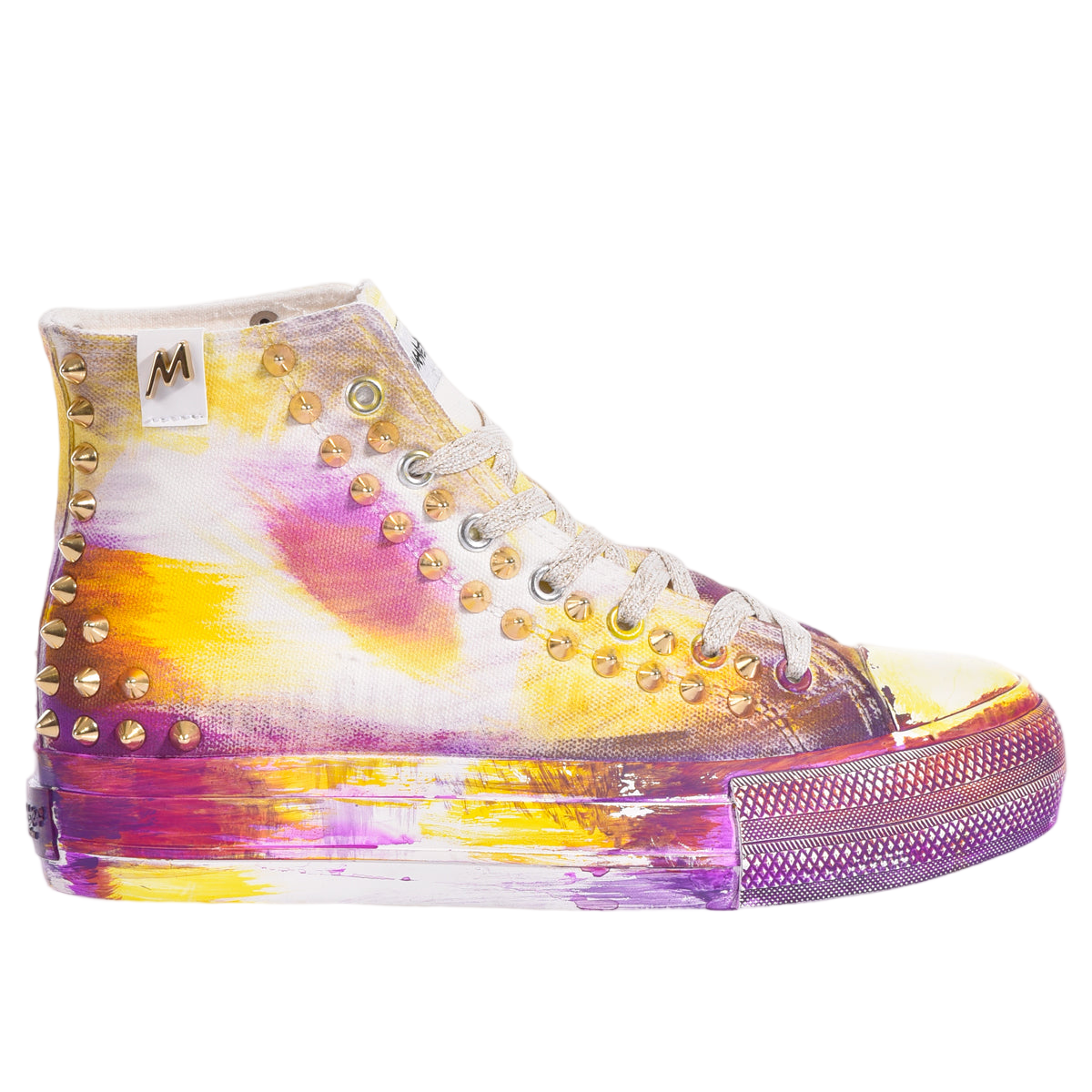 Hand-Painted High-Top Platform Sneakers