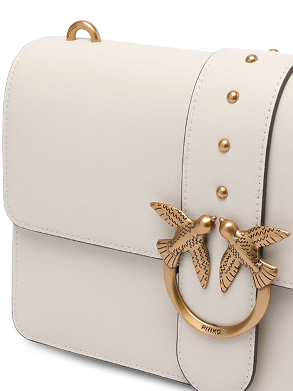 Rectangular Bag With Gold-Tone Bird Emblem