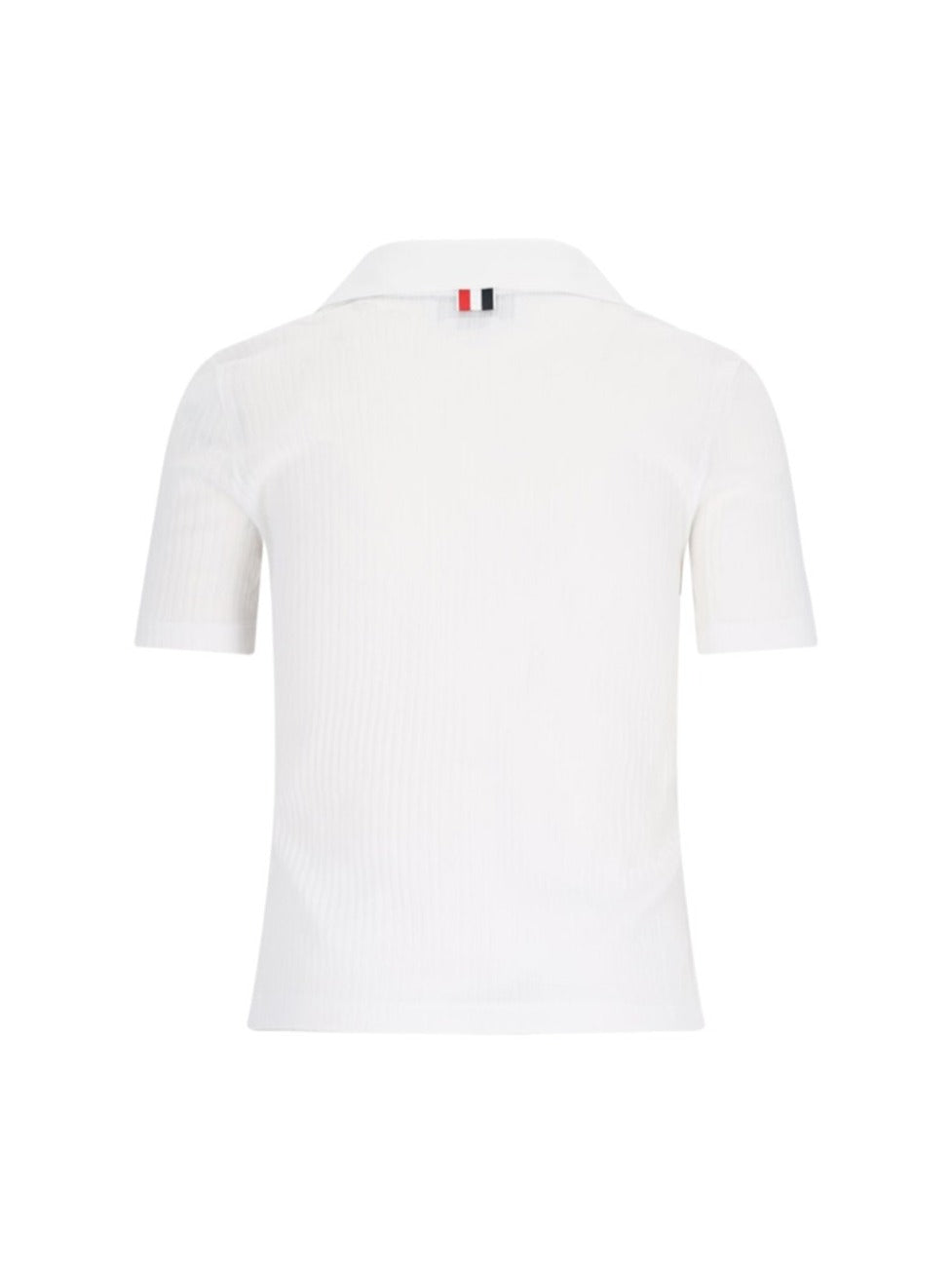 "Three Stripes" Knit Polo – White