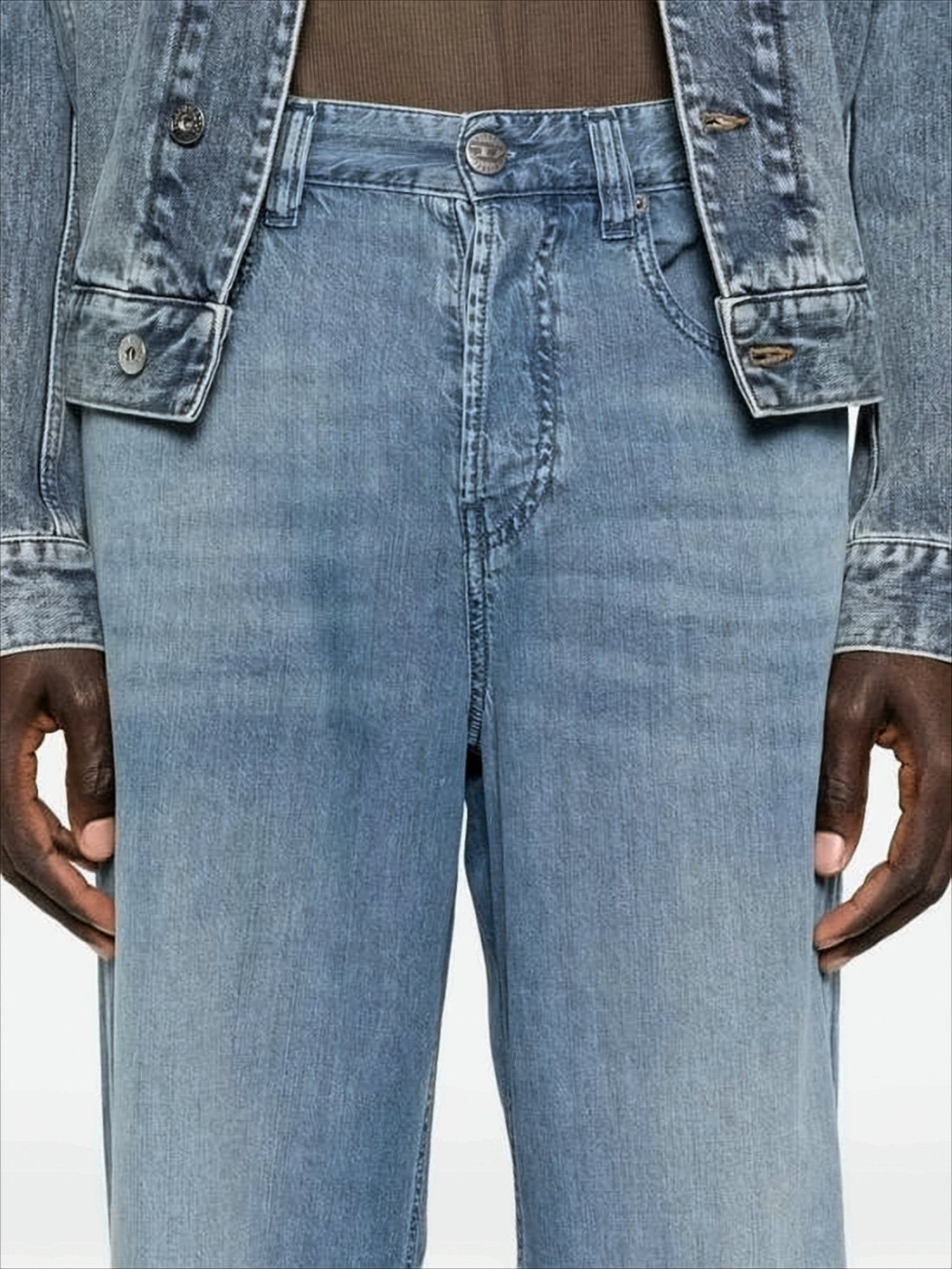 Relaxed Fit Straight-Leg Denim Pants