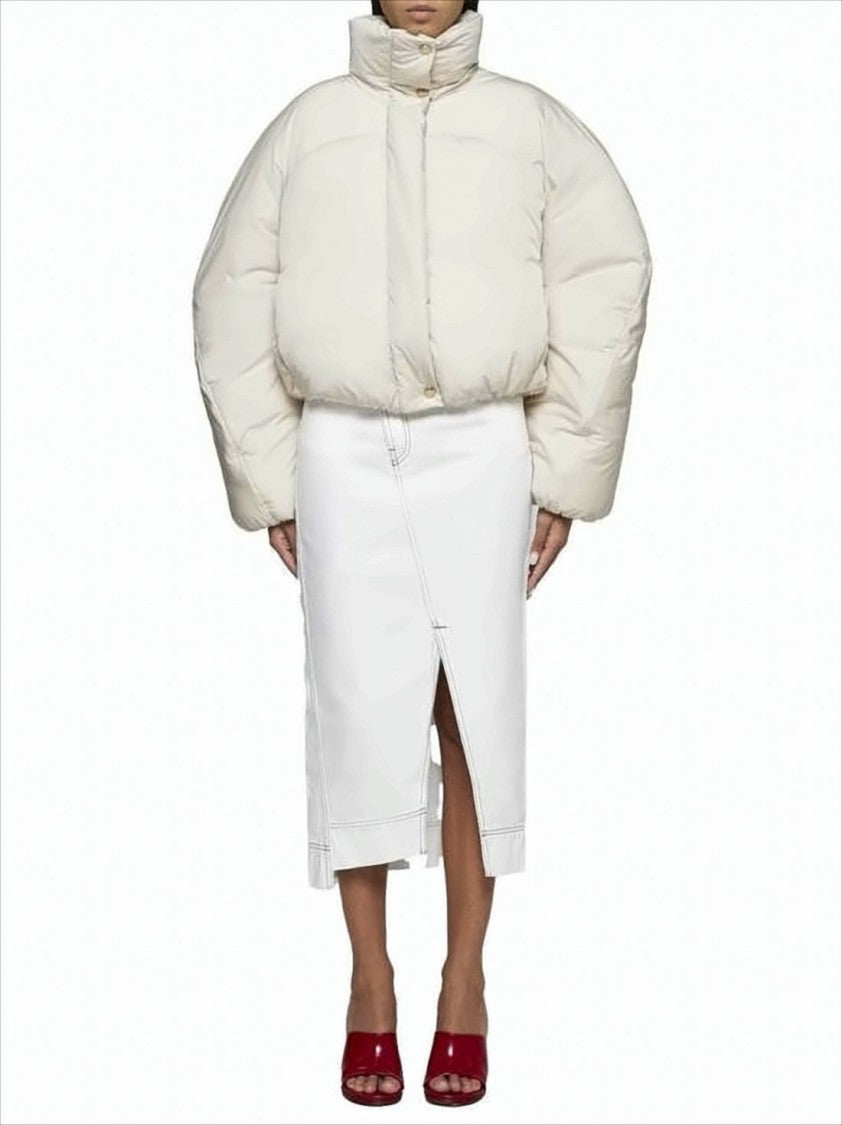 Cropped Puffer Jacket with Oversized Silhouette