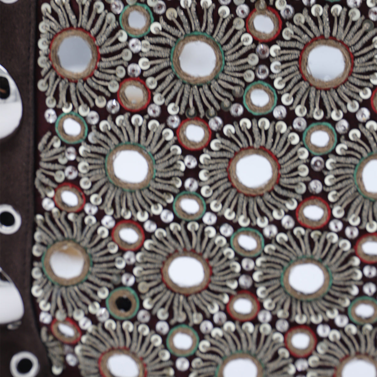 Embellished Brown Leather Tote