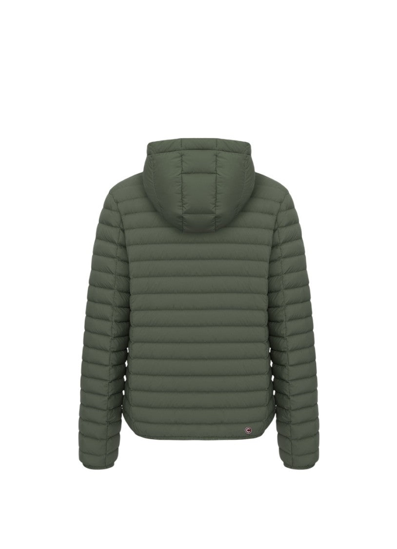 Water-Repellent Down Jacket with Fixed Hood