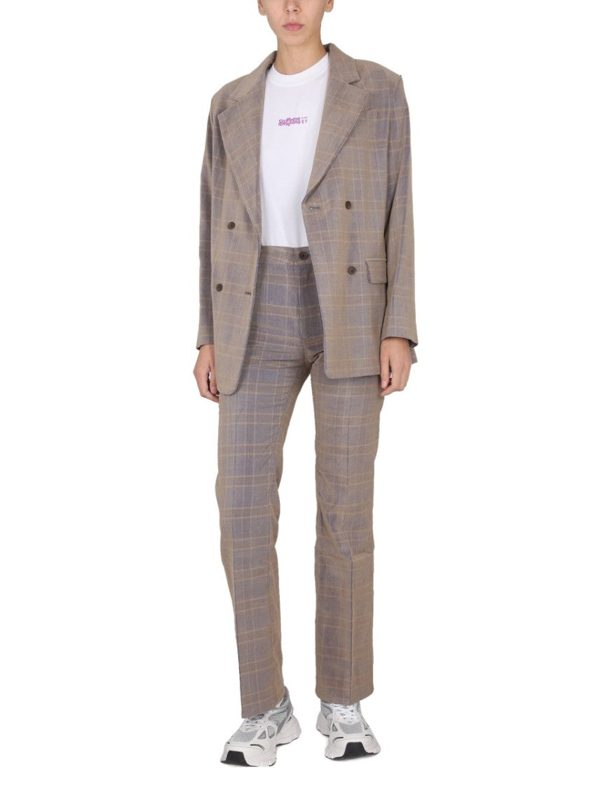 Double-Breasted Oversized Blazer With Mirror Lapels