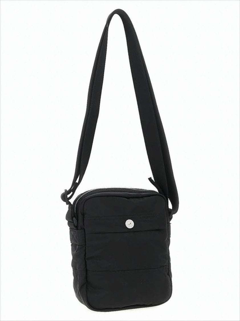 Compact Crossbody Bag with Adjustable Strap and Logo Patch