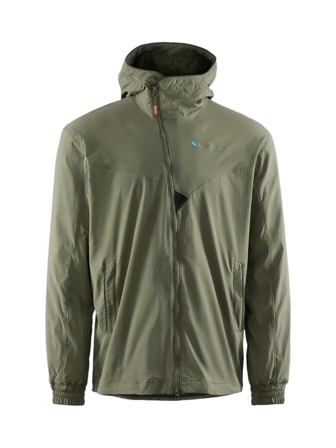 Lightweight Green Jacket with Hood and Front Zipper