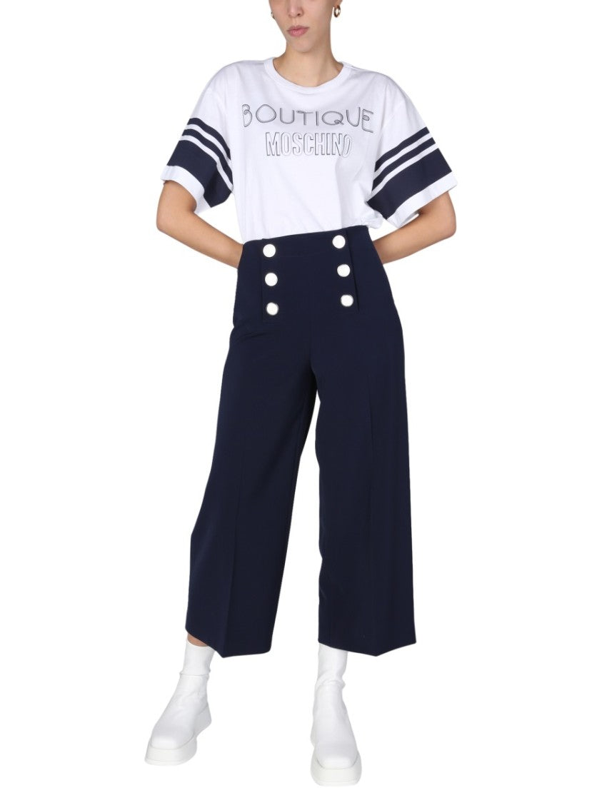 Cropped Wide Leg Trousers