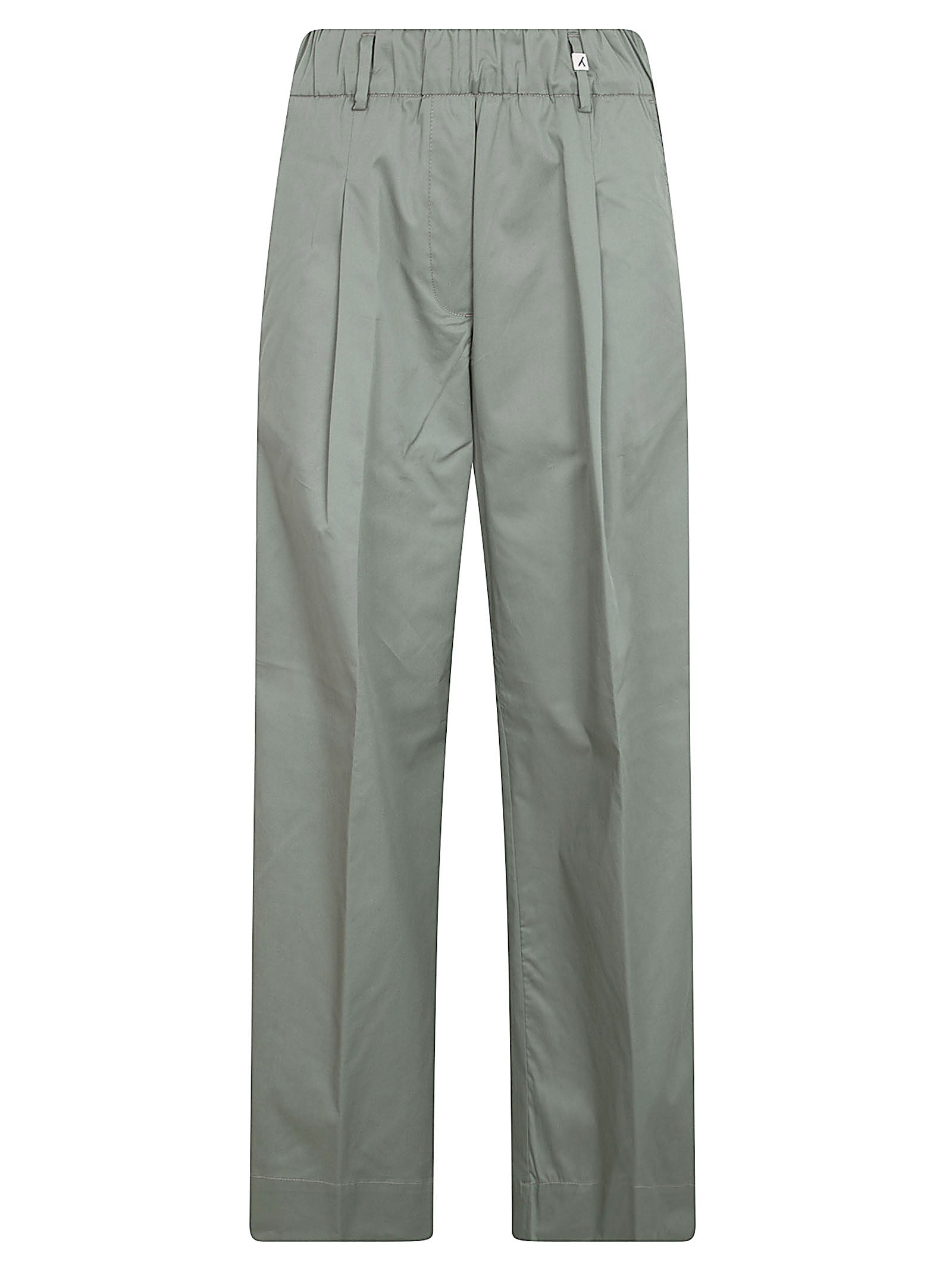 Relaxed Fit Straight-Leg Trousers with Elastic Waistband and Subtle Pleats