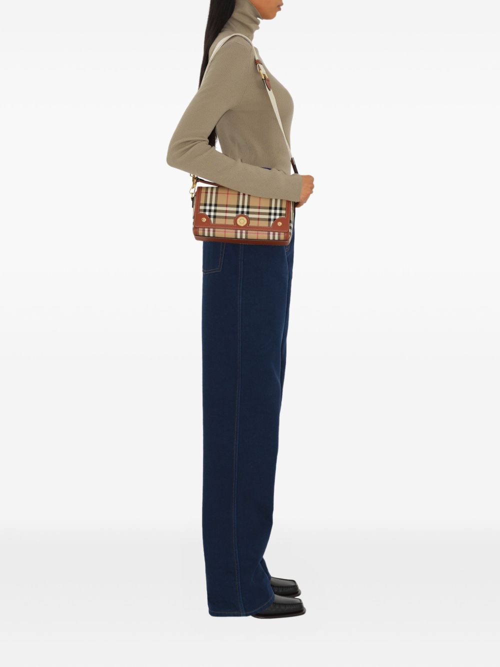 Rectangular Handbag with Classic Check Pattern