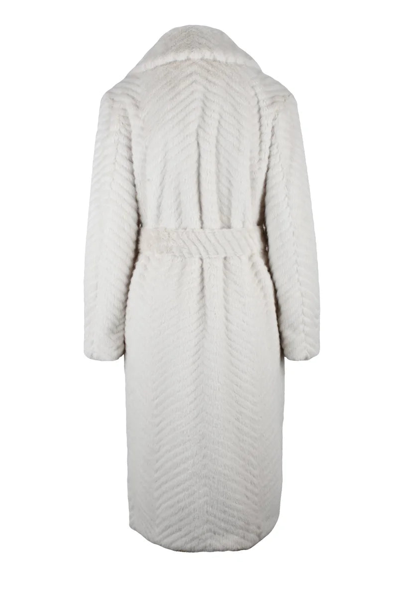Faux Fur Coat - White