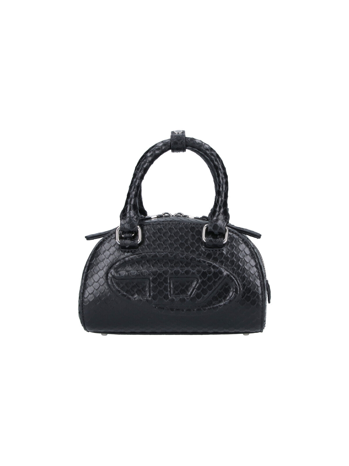 Beige 1dr Dome Textured Leather Bag