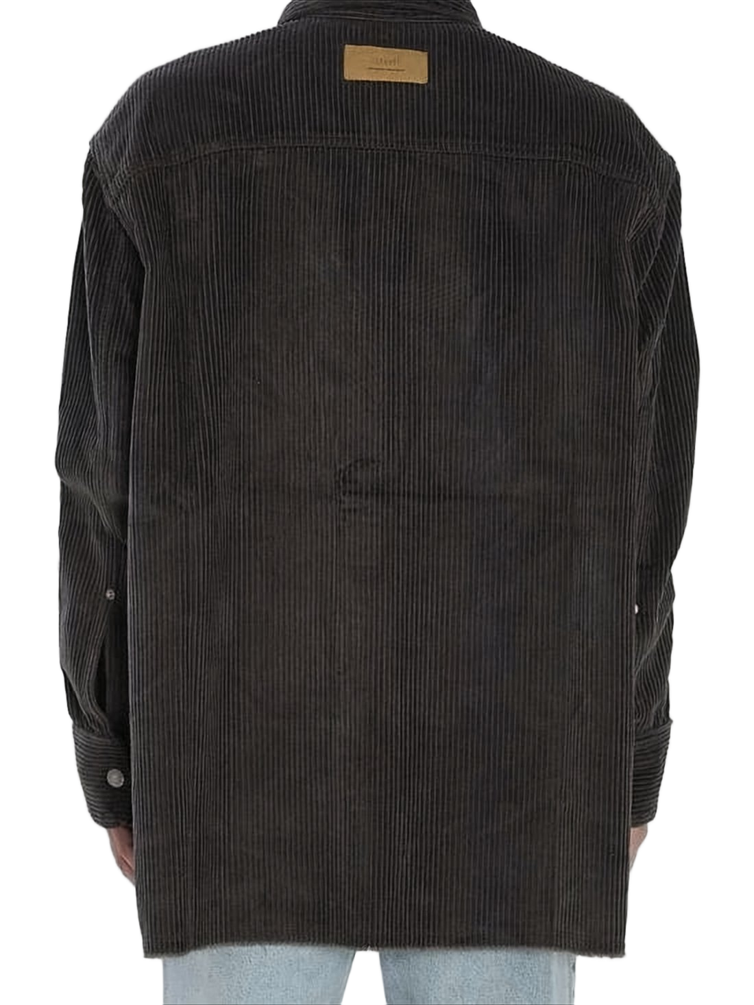 Corduroy Velvet Oversized Side-Slit Shirt