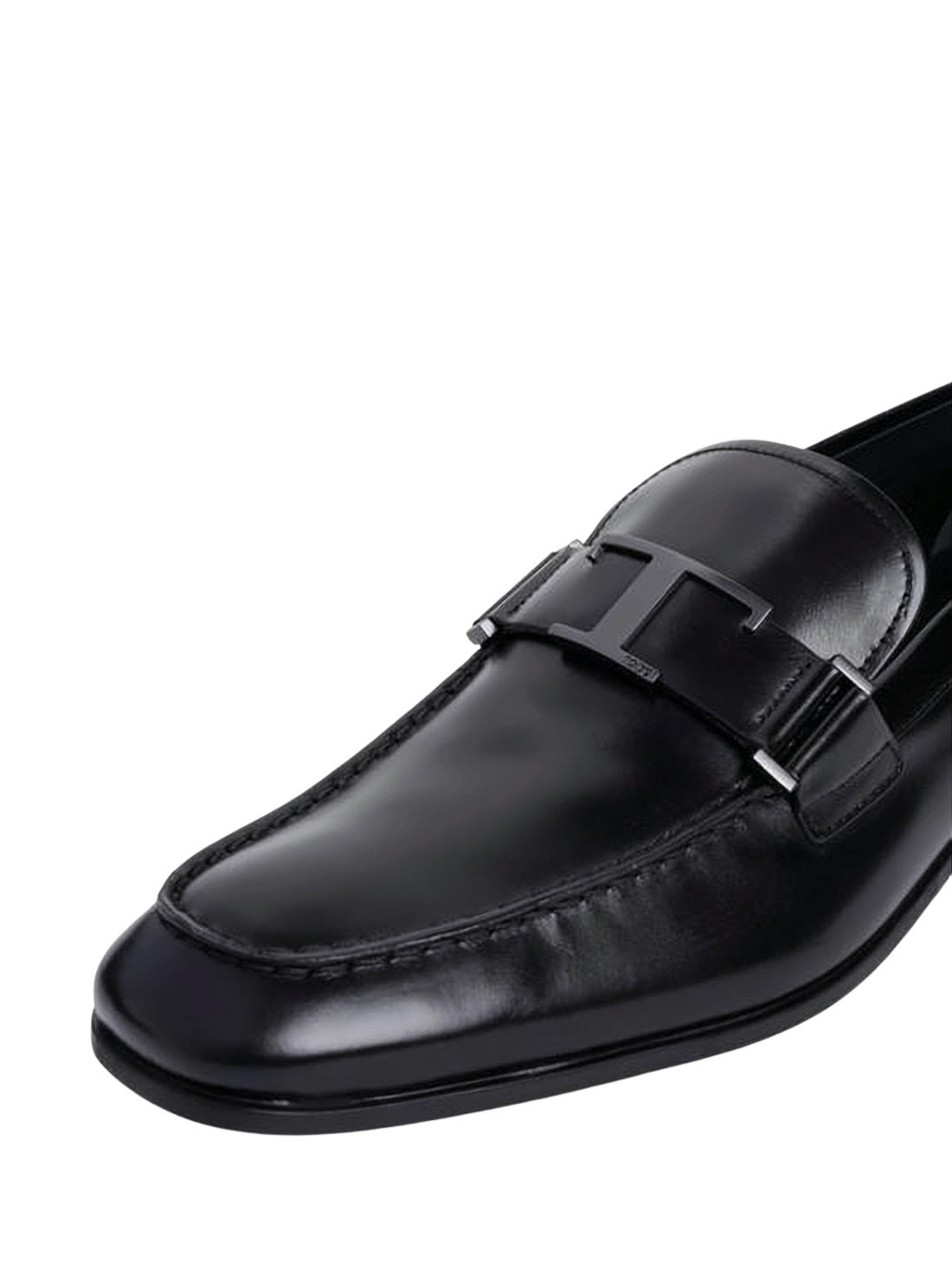 Czarne polerowane loafersy ze skóry cielęcej