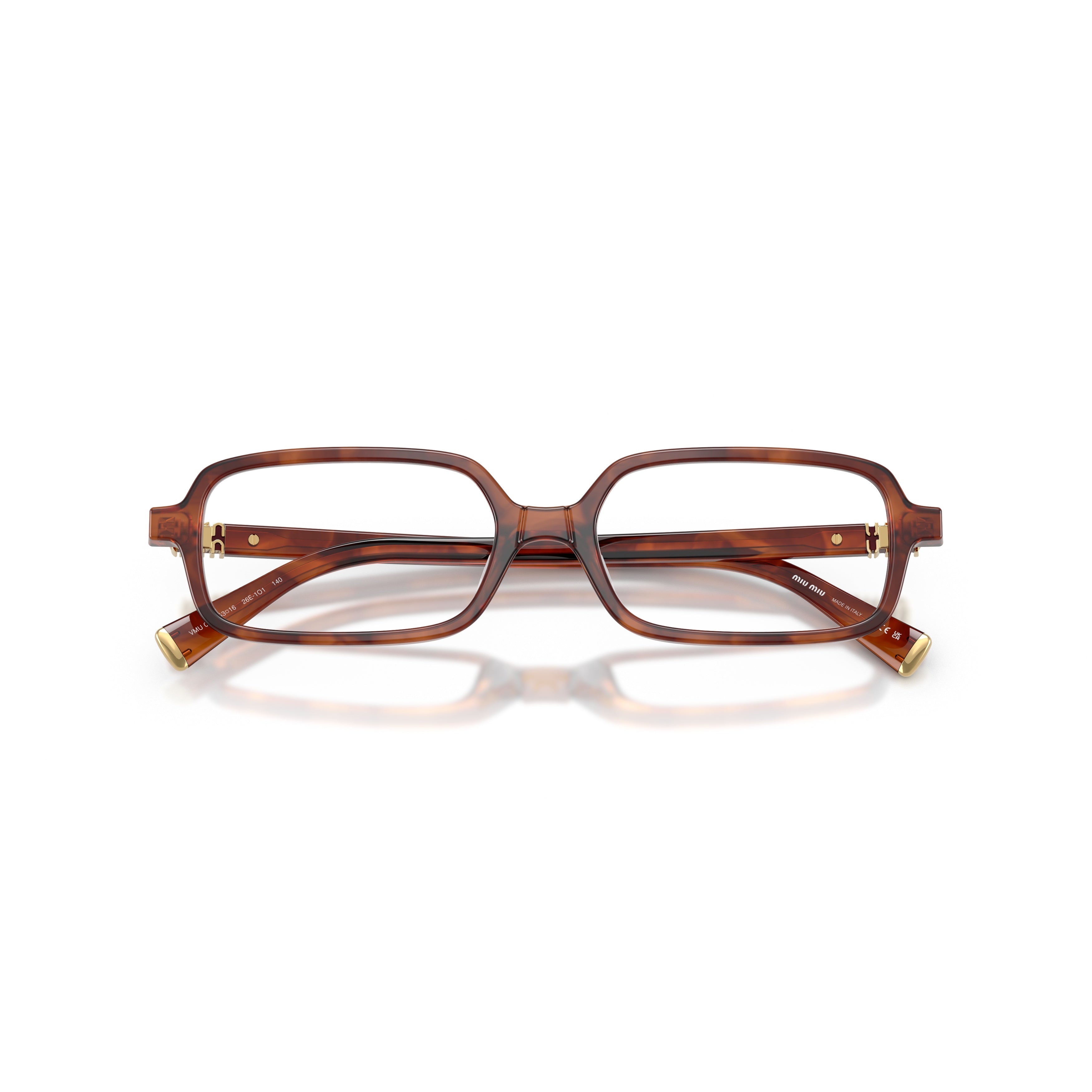 0mu 01yv Tortoiseshell Acetate Rectangular Eyeglasses