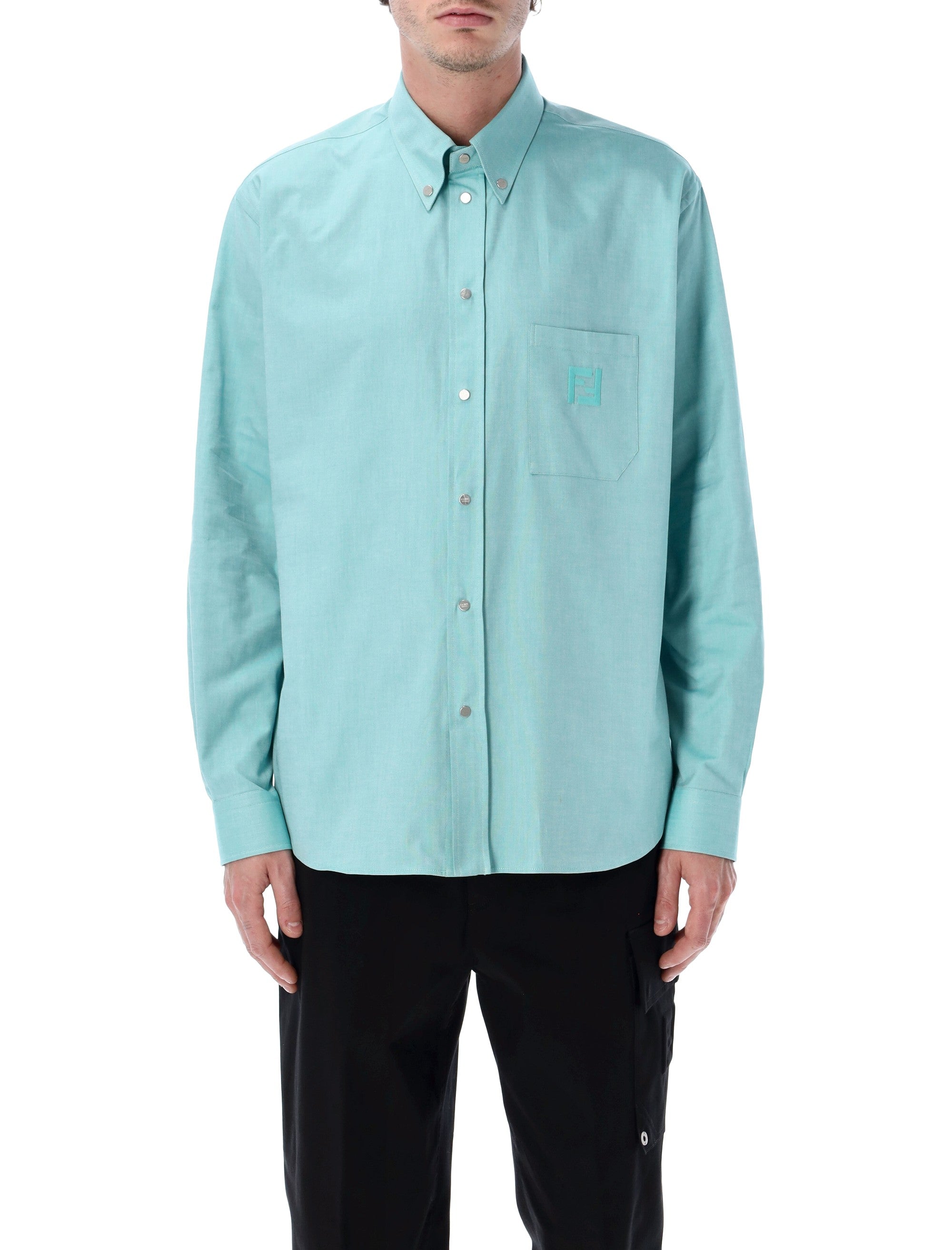 Comfort Fit Turquoise Cotton Oxford Shirt
