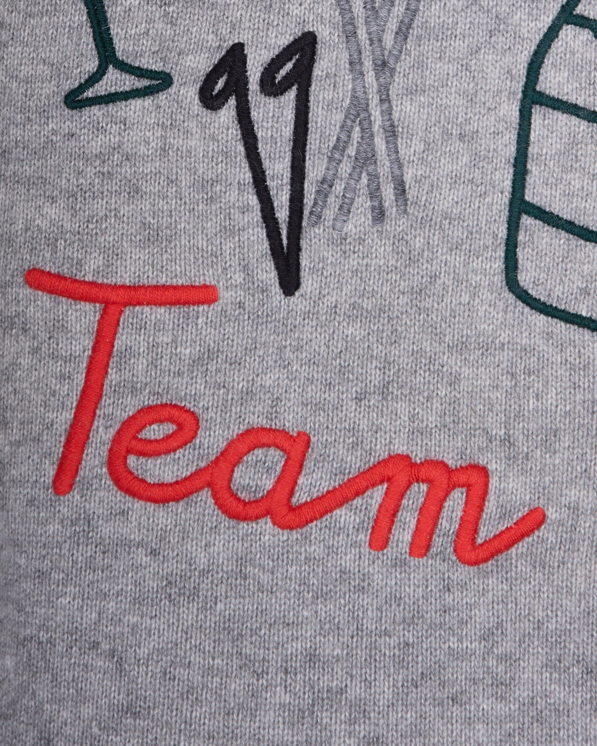 Crewneck Sweater with Contrast Embroidery