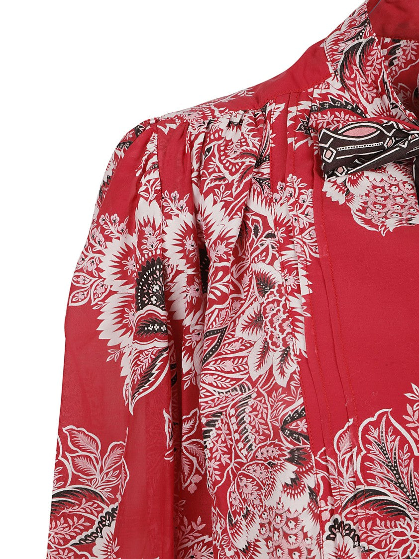 Red Floral Pattern Shirt