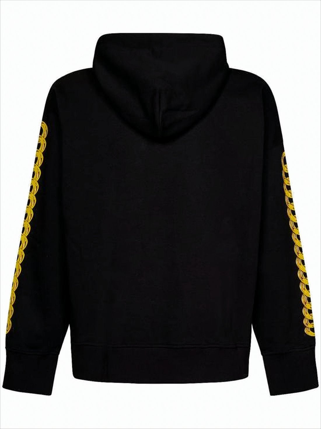 Bold Black Hoodie with Iconic Chain Motif