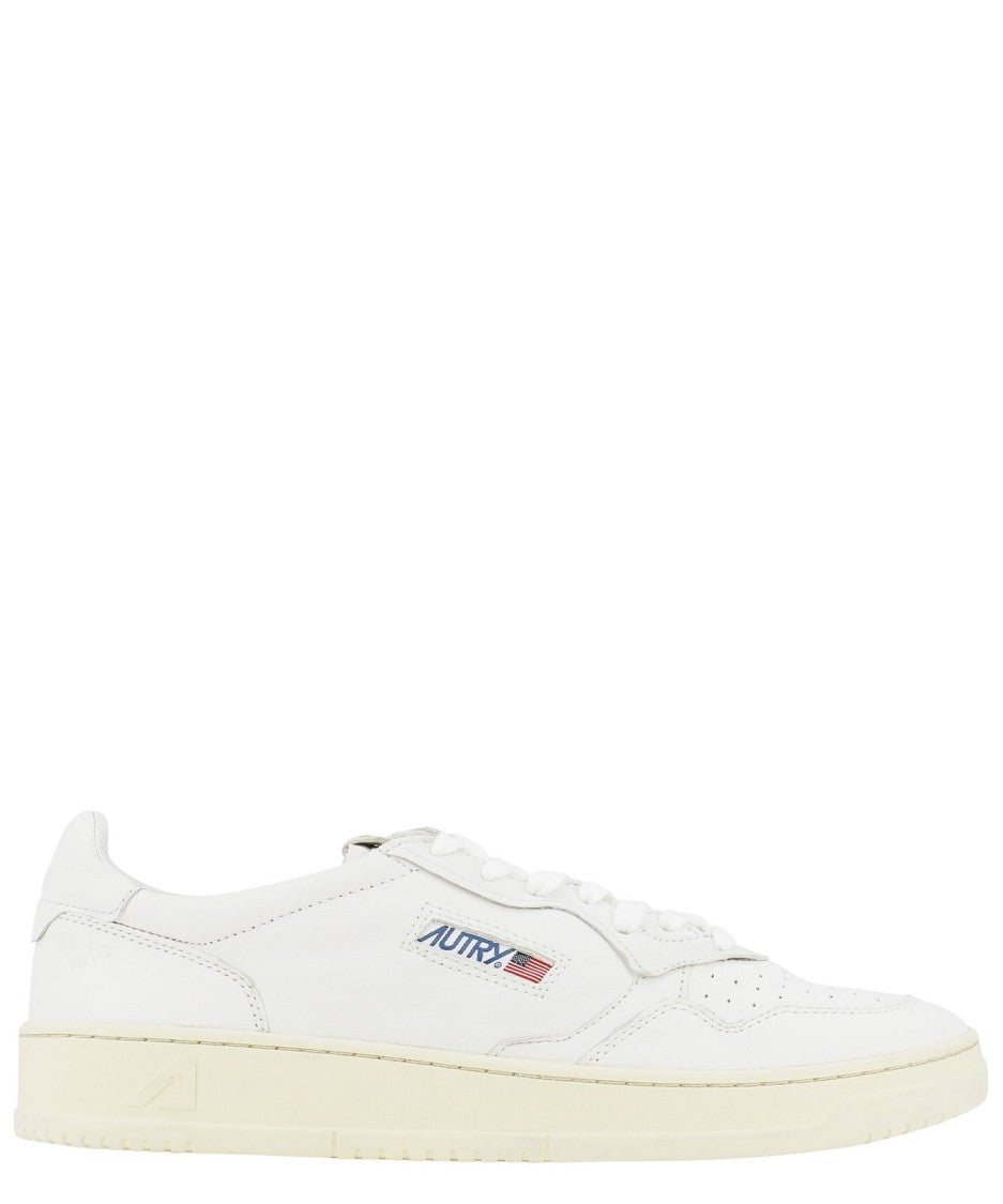Low-Top Sneakers With Perforated Leather Upper