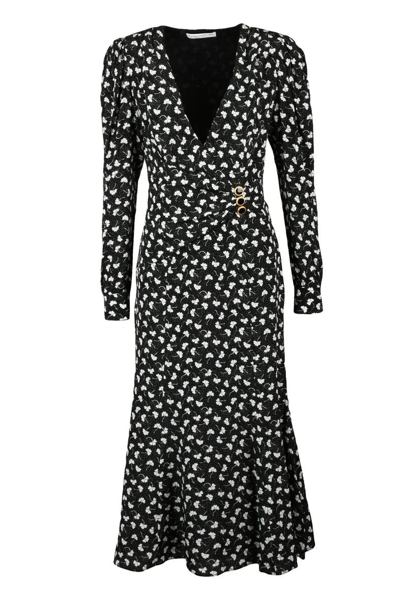 Long Mermaid Dress - Black/White
