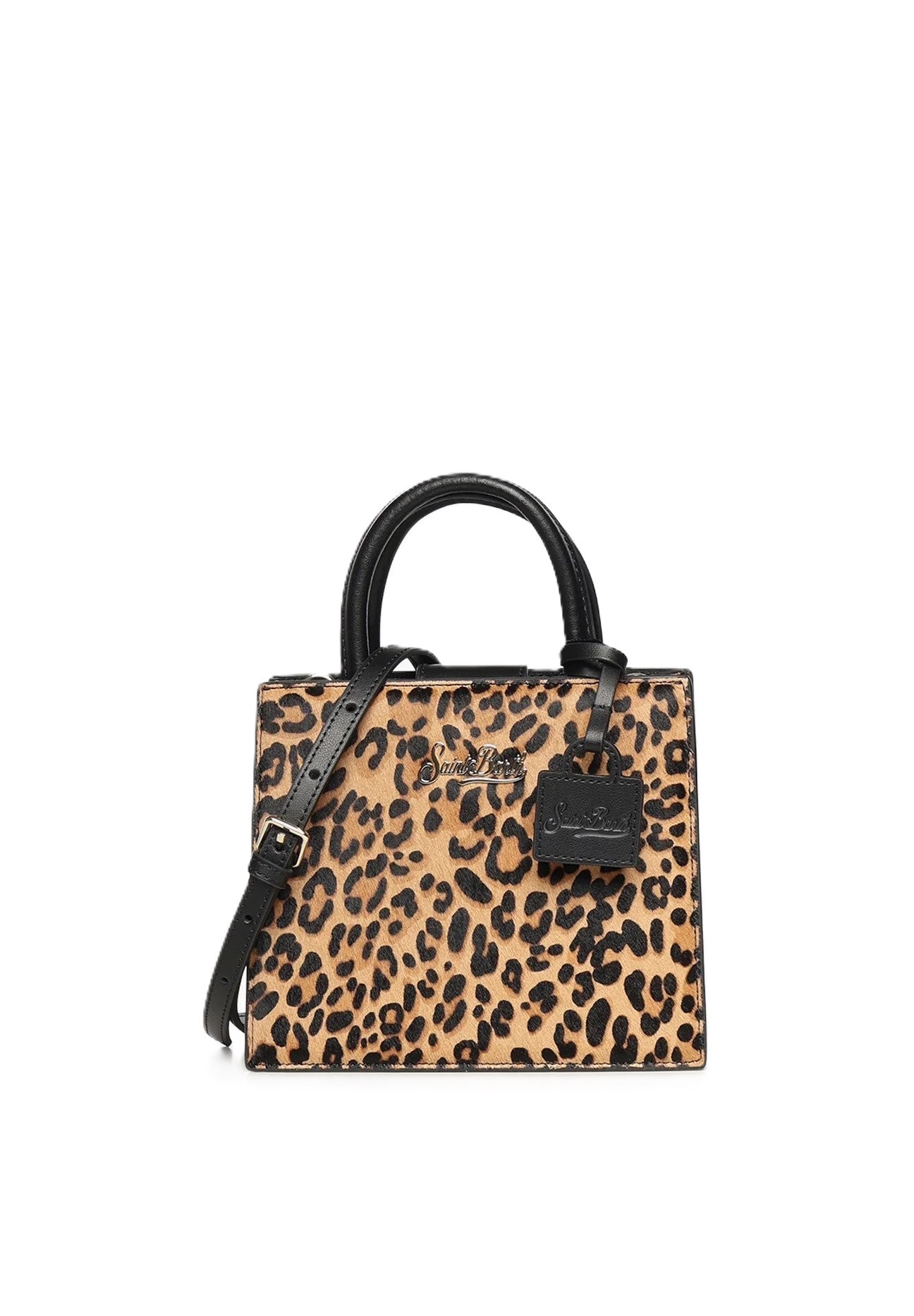 Structured Leopard Print Handbag with Versatile Carrying Options