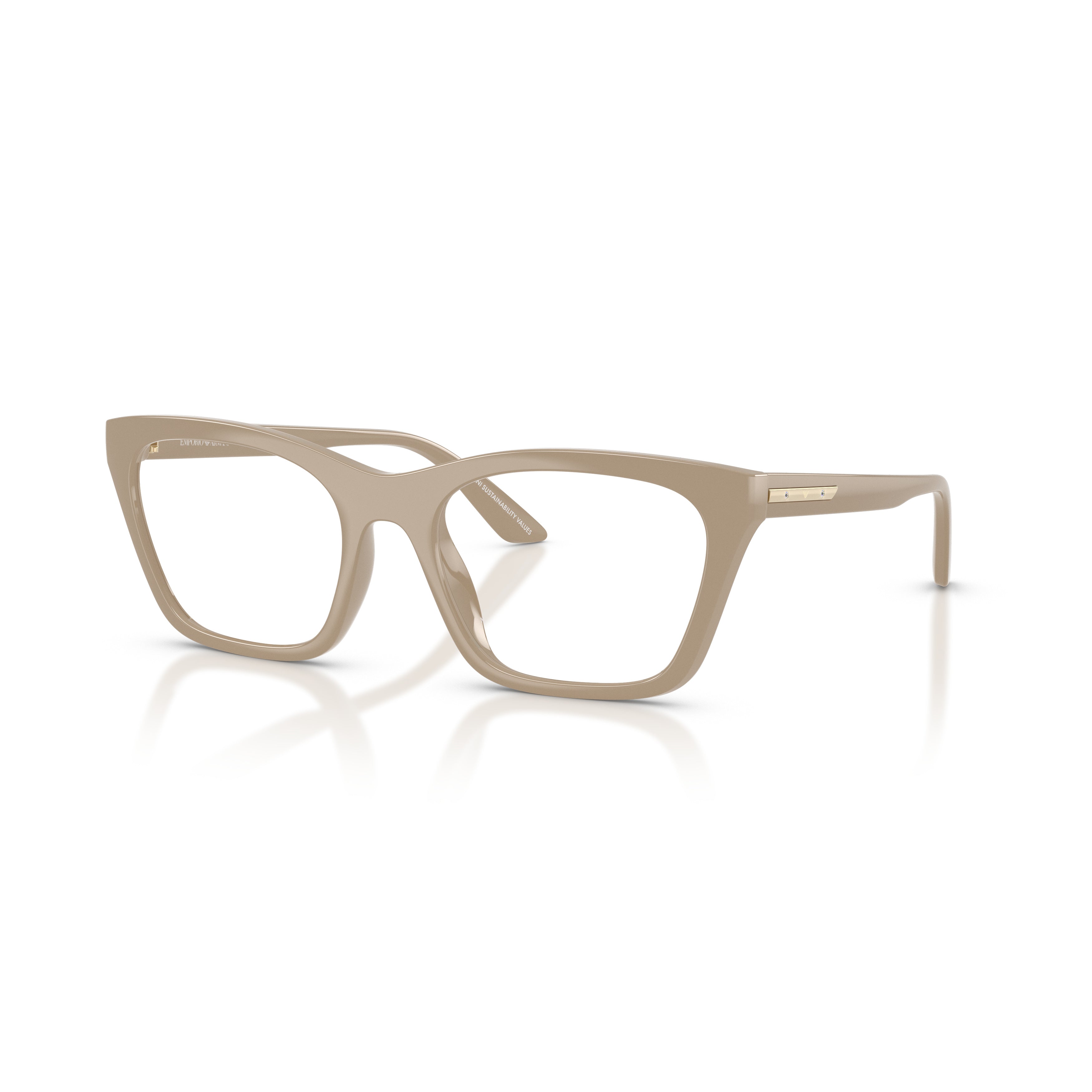 Oversized Square Frame Eyeglasses with Gold-tone Accents