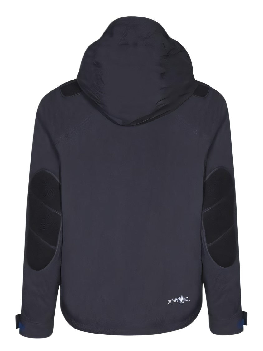 Hooded Black Jacket With Breathable Mesh Panels
