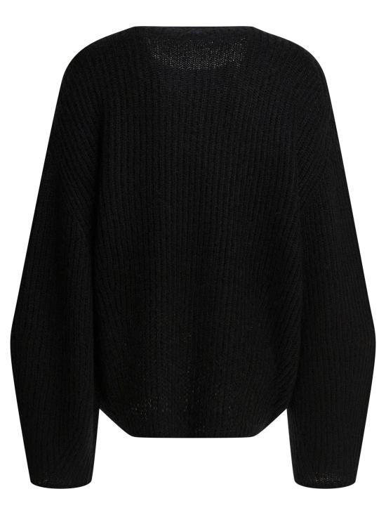 Mohair Blend Rib Knit Sweater