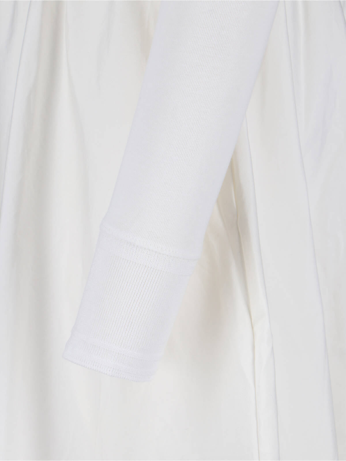 White Serafino Gathered Cotton Dress